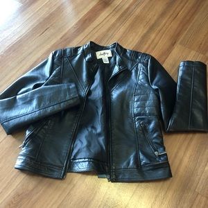 Buckle Pleather Motto Jacket